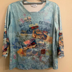 Y2K Graff Vintage Artsy Print Size Womens Large Fairy Grunge Graphic